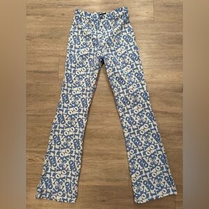 Motel Rocks Blue and White LOVE Print Jeans
